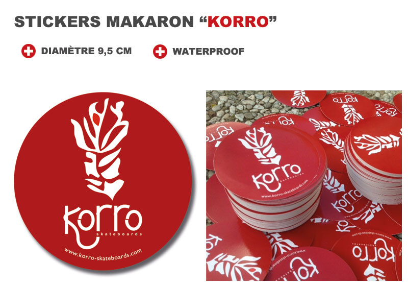 produits stickers makaron korro skateboards