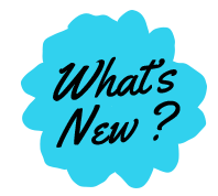 Sticker bleu "What's New?"